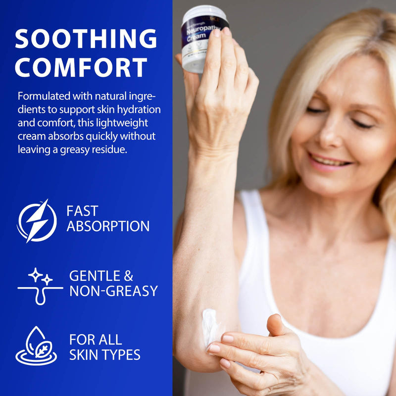 Neuropathy Cream Extra Strength, Natural Muscle & Joint Massage Gel Cream for Feet, Legs, Hands, Back, with Arnica, Lavender & Vitamin B6