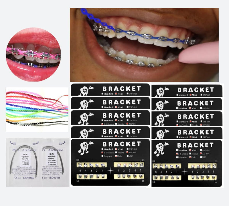 [Australia] - Complete Orthodontic Braces Kit with 20 Color Braces Power Chain for Braces DIY & Replacement at Home 
