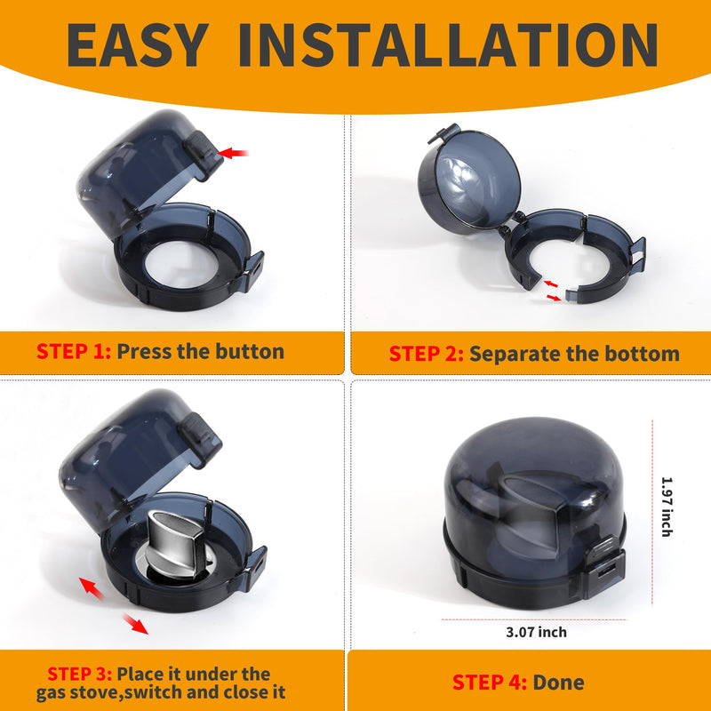 [Australia] - 5 + 1 Packs Stove Knob Safety Covers for Child, Childproof Oven Door Lock, Baby Proofing Kitchen Gas Range Oven Knobs Locks, Black 