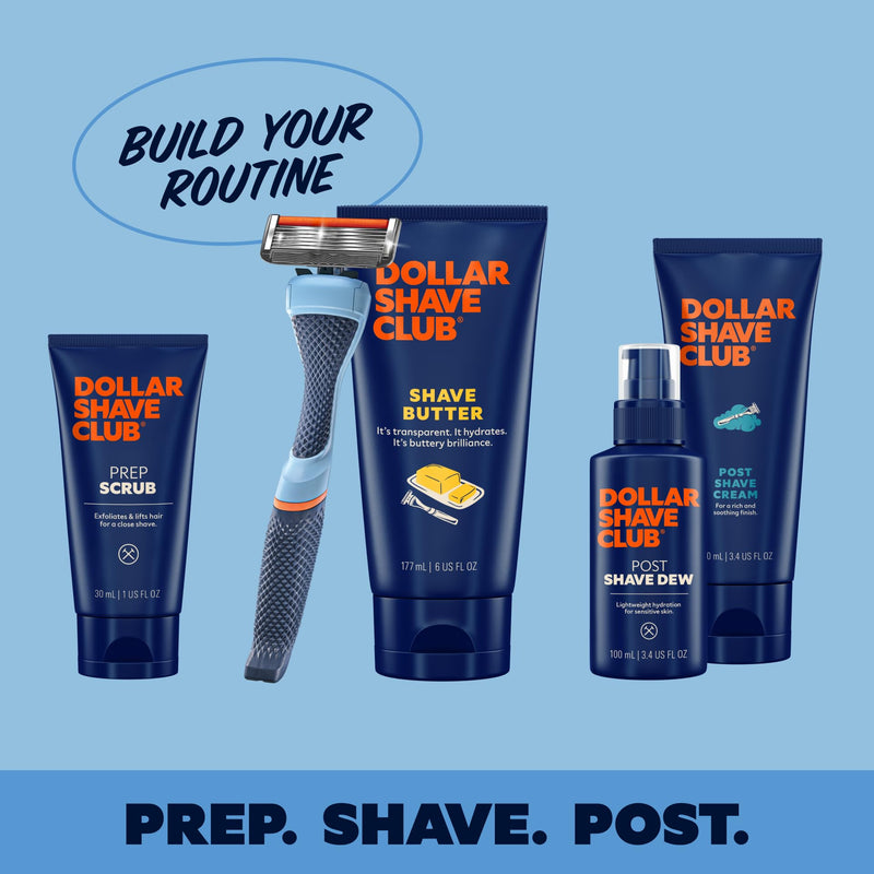 Dollar Shave Club | 6 Blade Razor Refills (8 Pack) | 6 Stainless Steel Blades for a Close & Comfortable Shave, 1 One Wipe Charlies 8 Count (Pack of 1)