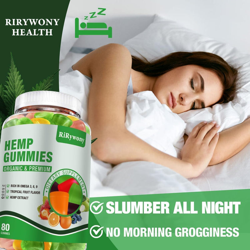 Hemp Gummies for Sleep, Pain, Anxiety 3 Packs, High Potency Edible Gummies Extra Strength Organic Hemp Oil Extract Vegan Bear Gummy - 240 Counts Candy