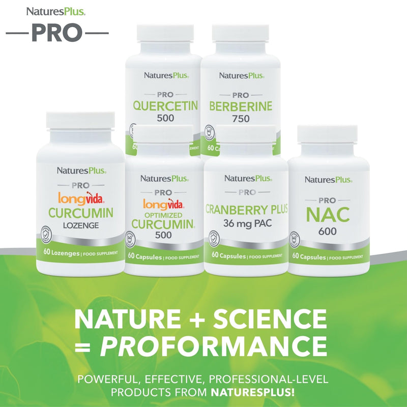 NaturesPlus PRO Cranberry Plus - High Strength Cranberry Supplement, Fruit & Extract, 36 mg PAC - Vegan, Gluten Free, GMO Free - 60 Capsules
