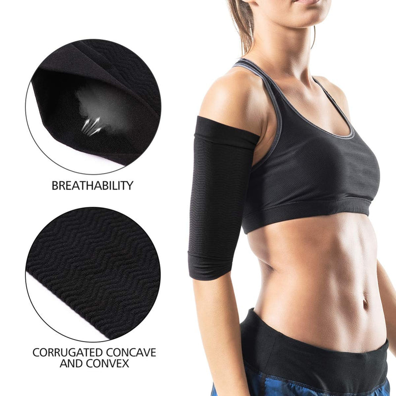[Australia] - LIOOBO 2 Pairs Compression Arm Sleeves Lymphedema Arm Warmer Shaper Arm Sleeves Arm Socks Arm Cuff Compression Sleeve for Elbow Arm Sleeve 