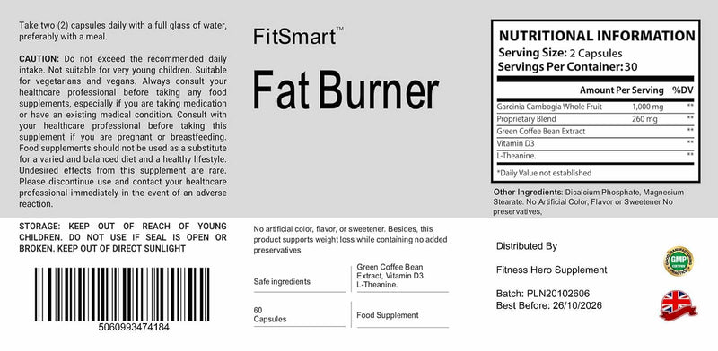 FIT SMART Capsules - Natural Ingredients - 60 Capsules - Fitness Hero Supplements