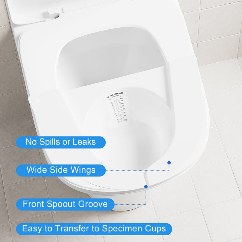 [Australia] - Graduated Specimen Collector Pans, Urine Collection Hat for Toilets and Commodes 27oz/800cc, Universal Urine Pee Stool Sample Collection for Women and Elderly, 6 Pack 