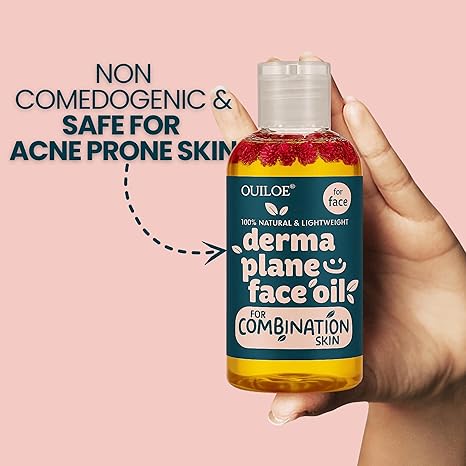 Dermaplane Oil, Face Shaving Oil for Women with Combination Skin - Lightweight & Natural Facial Shave Oil - Use with a Dermaplaning Tool, Razor, Shaver or Microblade for Close Shave 4 oz by Ouiloe For Combination Skin 4 Fl Oz (Pack of 1)
