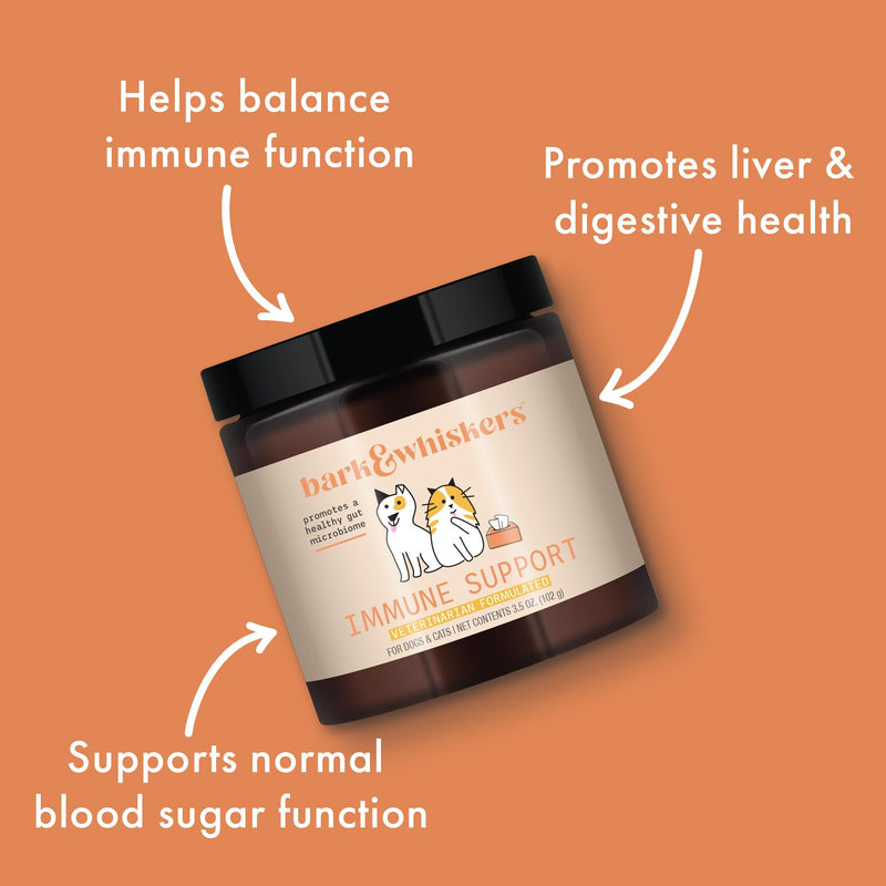 Bark & Whiskers Immune Support, 3.5 Oz. (102 g), 60 Scoops, Supports Liver & Digestive Health, Veterinarian Formulated, Non-GMO, Dr. Mercola - PawsPlanet Australia