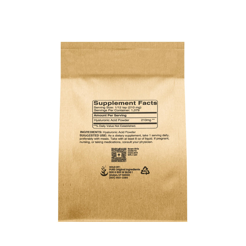 [Australia] - PURE ORIGINAL INGREDIENTS Hyaluronic Acid (8 oz) Water Soluble, Fine Powder 8 Ounce 