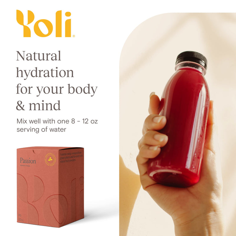 [Australia] - Yoli Passion Energy Drink Powder Mix - Natural Energy Drink Mix for Endurance and Stamina, 30 Packets - Peach Mango Flavor Peach Mango - 30 Packets 