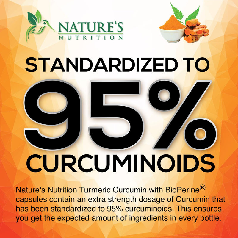 Turmeric Curcumin Supplement - 95% Curcuminoids with Organic Turmeric & Ginger, BioPerine Black Pepper Extract for Best Absorption, Natural Vegan Joint Support, Non-GMO, Bottled in USA - 240 Capsules 240 Count (Pack of 1)