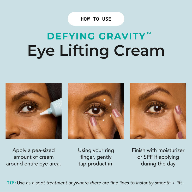 Bigger Than Beauty Defying Gravity Eye Lifting Cream, Vegan | Plant-Based Retinol with Green Tea & Essential Vitamins, Daily Use, Cruelty Free
