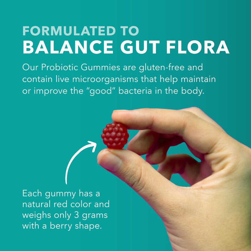 Probiotic Gummies for Digestive Support and Gut Health with 1 Billion CFU of Shelf Stable Microorganisms | Non-GMO, Gluten Free and Vegetarian Friendly | 2 Month Supply Mixed Berry Gummies Probiotic Gummy