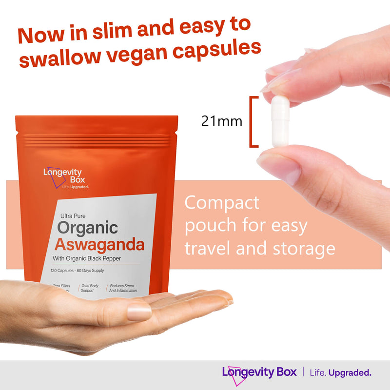 Organic Ashwagandha Capsules 1000mg – 120 Vegan Capsules | High Strength Root Extract with Black Pepper | Non-GMO, Soil Association Certified & Made in UK