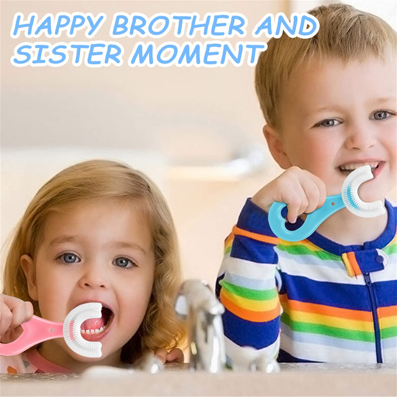 [Australia] - 4 Pack U Shaped Toothbrush Kids, Soft Silicone Brush Head Whole Mouth with Handle 360 ¬∞ Oral Teeth Cleaning Design for Toddler Toothbrushes Age 2-6 