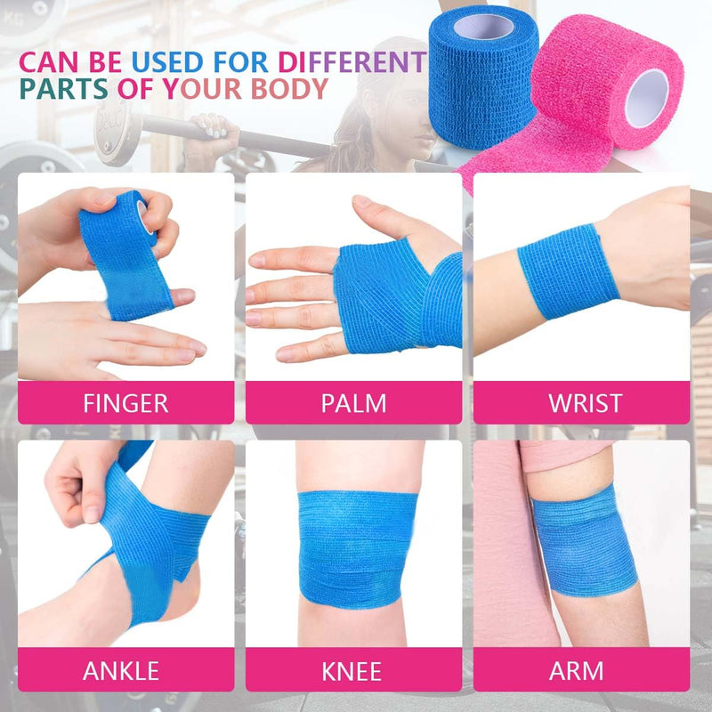 [Australia] - 30 Pack 2 Inch x 5 Yards Colorful Self Adhesive Bandage Breathable Cohesive Bandage Wrap Rolls Elastic Self-Adherent Tape for Stretch Athletic, Sports, Wrist, Ankle 2 Inch, 30 Pack 