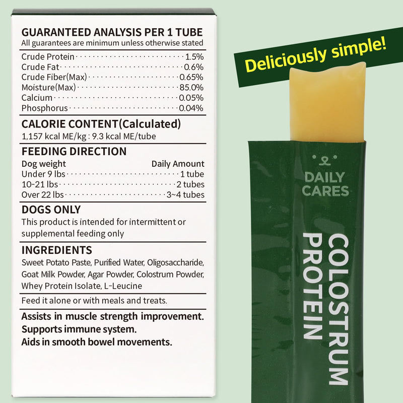 Dr.by Colostrum Protein for Dogs and Puppy – Weight Gain Supplement for Dog - Muscular Strength and Immune System Support with Colostrum, Whey Protein Isolate, Goat Milk – 30 Tubes - PawsPlanet Australia