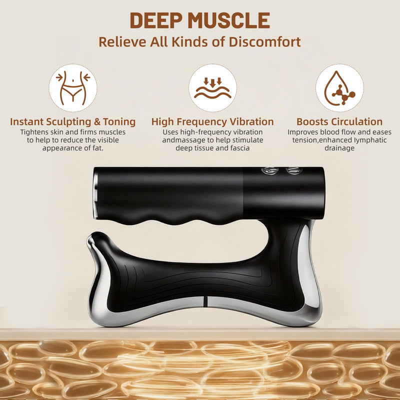 OTBK Heated Muscle Scraper Tool, 3-in-1 Electric Fascia Massager | Massage, Gua Sha board, fascia release tools, deep tissue release, lymphatic drainage, body contouring, portable