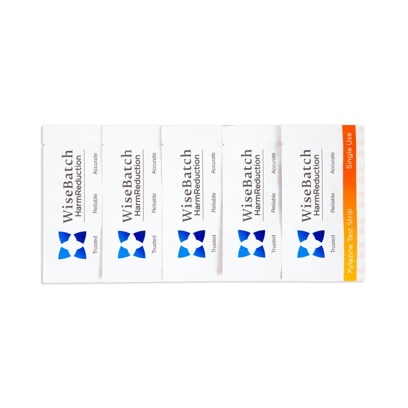 NEW Xylazine Test Strip Kit w/Instructions – WiseBatch Harm Reduction – Box of 5 Test Strips + Micro Scoop & Test Receptacle – Most Sensitive Test Strip on the Market 500ng/ml Cutoff – ±99% Accurate