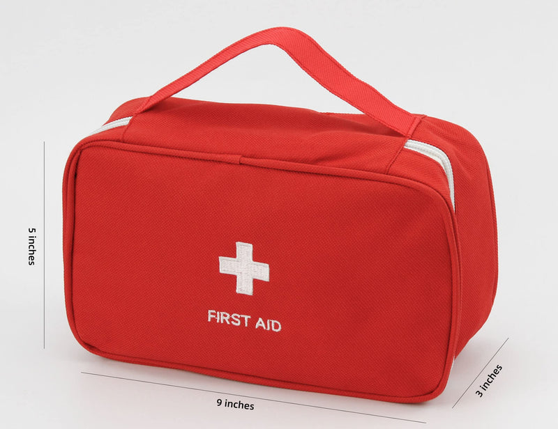 [Australia] - Portable Empty First Aid Kit Bag, Travel Medicine Pouch, Small Medical Bag (Red) Red 