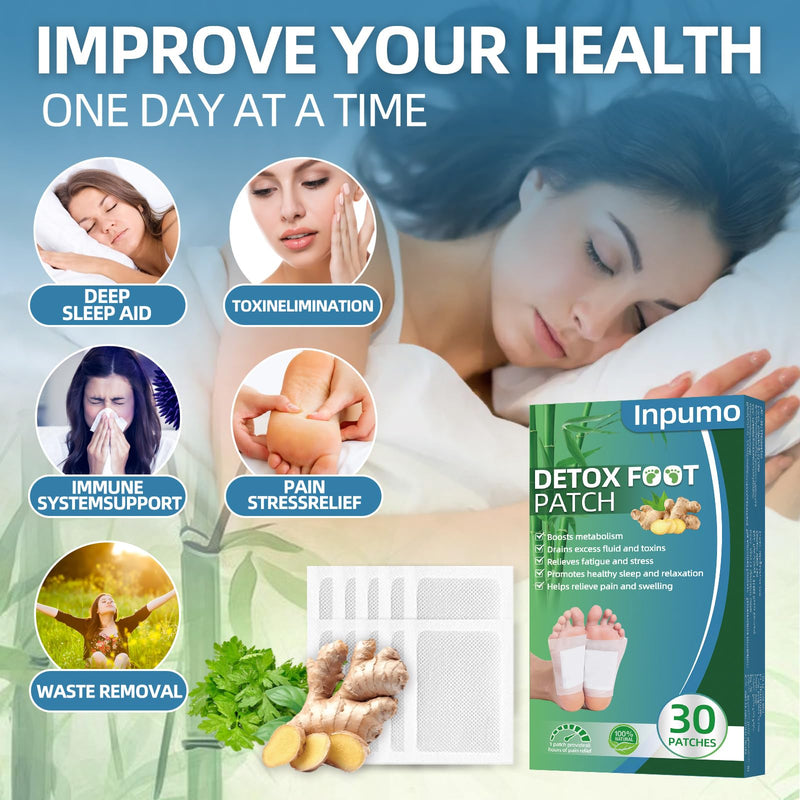 [Australia] - Foot Pads(30 PCS),Deep Cleansing Foot Pads with Premium Herbal Ingredients Patches,Supports Restful Sleep & Helps Remove Tension,Comfortable Adhesive & No Trace 