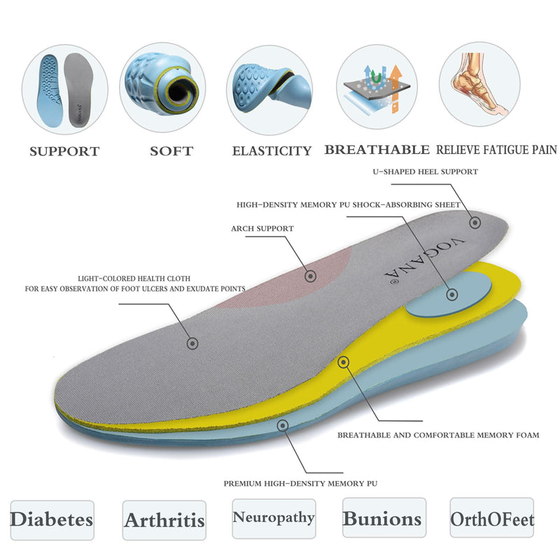 [Australia] - Vogana Diabetic Sneakers for Men Walking Orthopedic for Swollen Feet | Foot Pain Relief 2306-grey 11 Wide 