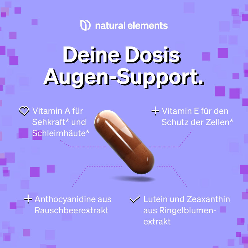 [Australia] - Screen Saver eye vitamin for gamers - 90 capsules with vitamin A - with lutein zeaxanthin and vitamin E - vegan, high dosage, without unnecessary additives - laboratory tested in Germany 