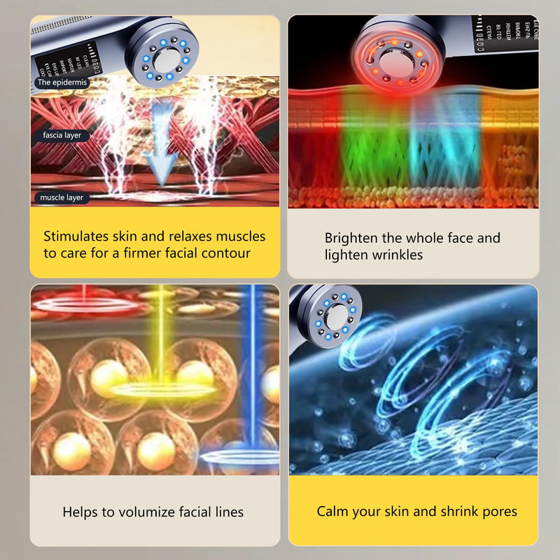 [Australia] - MASIKE Multifunctional Facial Device, Portable Electric Face Massager 7 in 1 Red Light Therapy for Facial Massager Tool for Skin Care at Home 