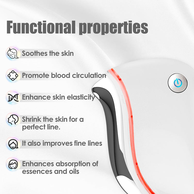 Aikertec Heat Electric Gua Sha Tool, 4-in-1 Multi-Function Face Massager, Facial, Double Chin, Awakening Skin, Deep Treatment