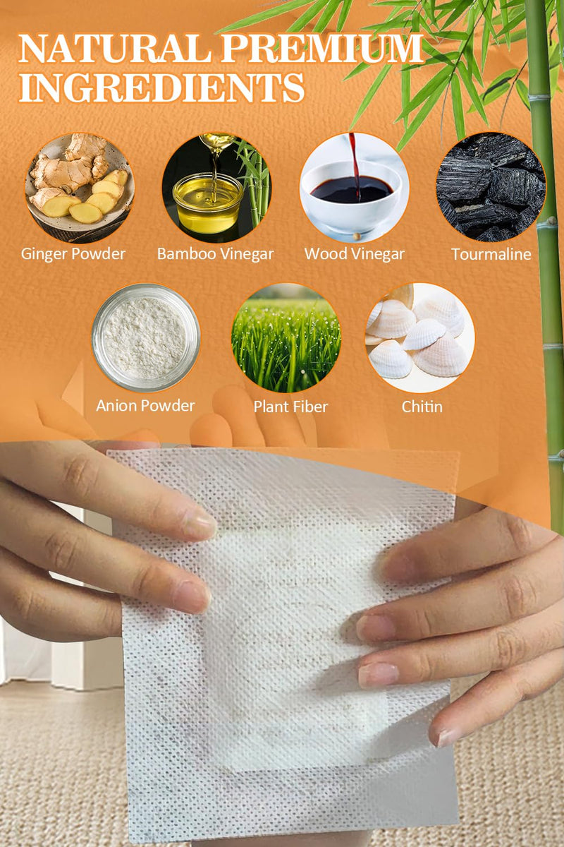 TEWEAE Foot Pads, Ginger FootPads, Natural Ginger Powder Bamboo Vinegar Foot Patches to Feel Better, Sleep Better & Relieve Stress, 20 Packs. 20 Count (Pack of 1)