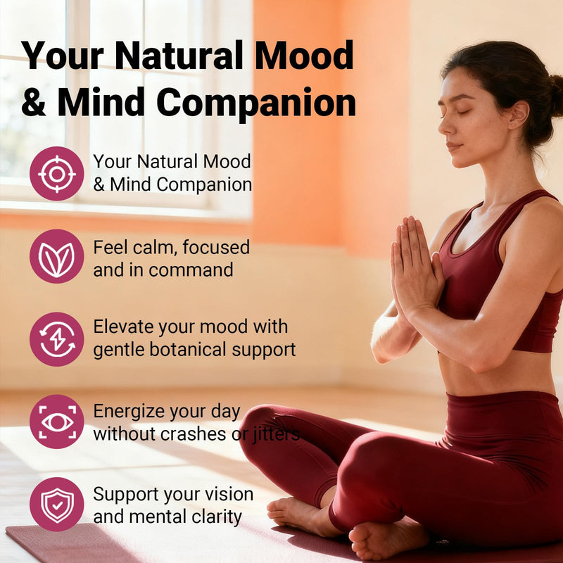 Calm Moon Capsules - Saffron Extract Supplement for Mood Support & Calm Energy – 8-in-1 with Ashwagandha & Magnesium – High Absorption Formula for Focus & Balance - 90 Vegan Capsules