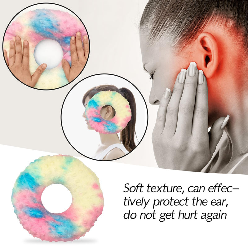 Ear Pierced Pillow with Hole for CNH and Pain, Ear Inflammation, Pressure sores, O-Shaped Side Sleeping Pillow, Cotton Protection for Side Sleepers (Round) Round