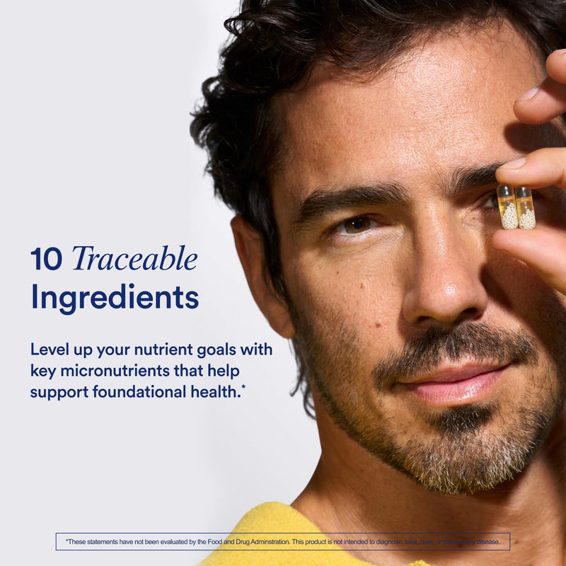 [Australia] - Ritual Multivitamin for Men 18+ with Zinc, Vitamin A and D3 for Immune Function Support*, Omega-3 DHA, B12, K2, Gluten Free, Non-GMO, Vegan, Mint Essenced, 30 Day Supply 60 Count (Pack of 1) 