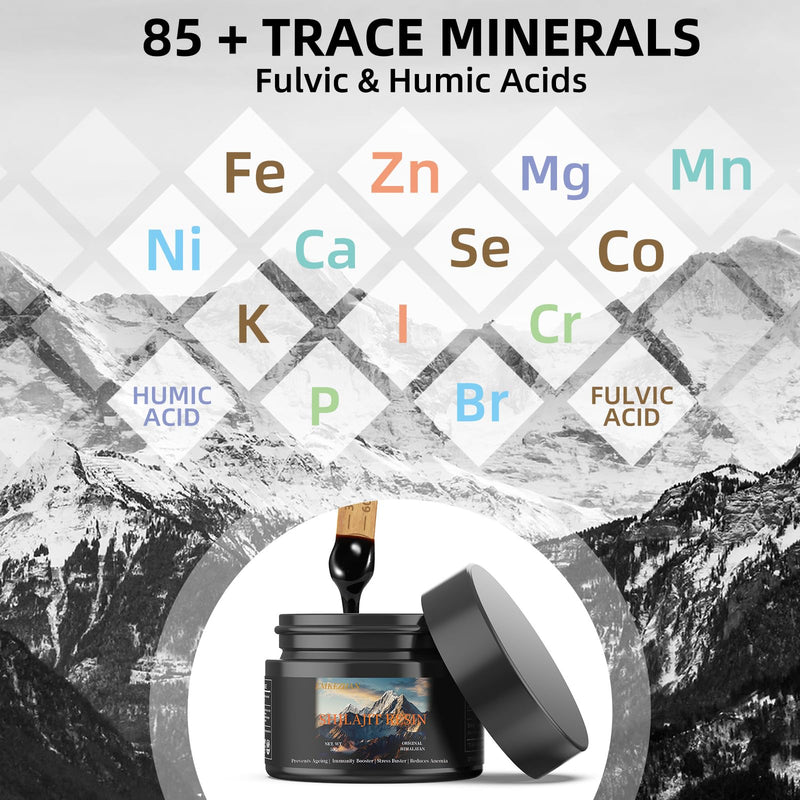 [Australia] - Shilajit Pure Himalayan Organic, High Potency Gold Grade Himalayan Natural Shilajit Resin for Men & Women, Trace Minerals & Fulvic Acid, Energy Supplement & Immune Support, with Lab Test Report (50G) 