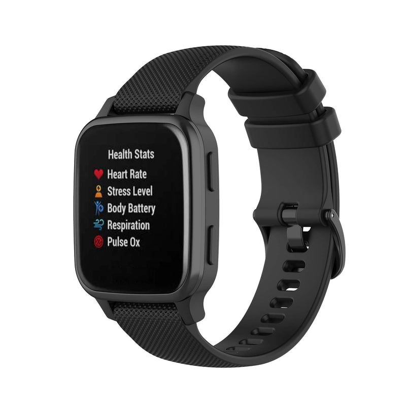 [Australia] - Bands Compatible with Garmin Venu/Venu Sq/Venu Sq Music/Venu Sq 2/Venu 2 Plus Band, Soft Silicone Quick Release Straps 20MM Replacement Wristband (Multicolor10-Pack) Black 