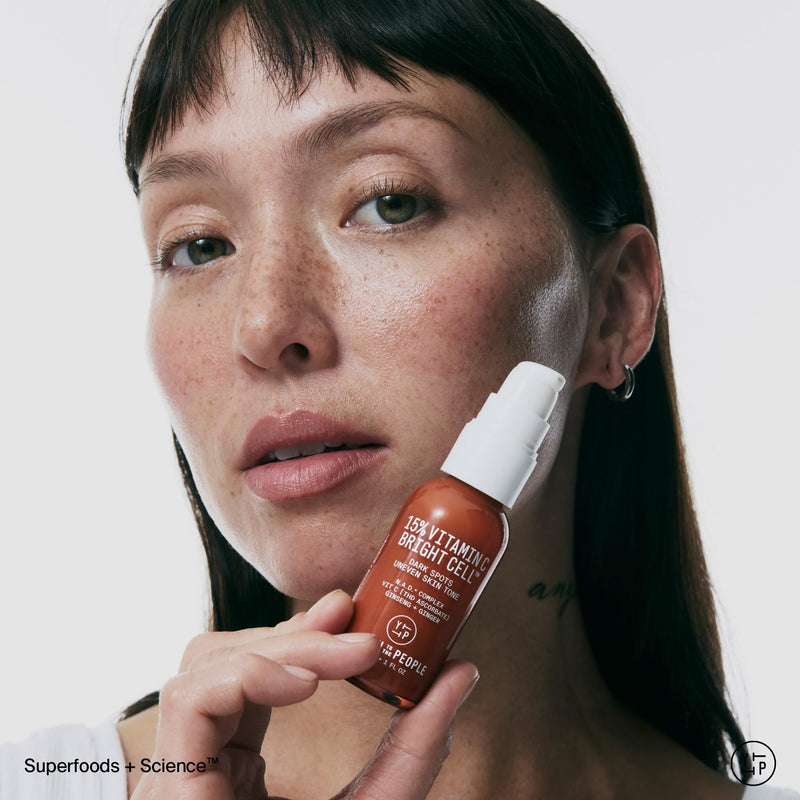 Youth To The People 15% Vitamin C Bright Cell Face Serum (1 fl oz) | Brightening Facial Serum for Even Tone - Niacinamide + Adenosine + D-Ribose, Fade Dark Spots, Sensitive + Acne Skin Approved