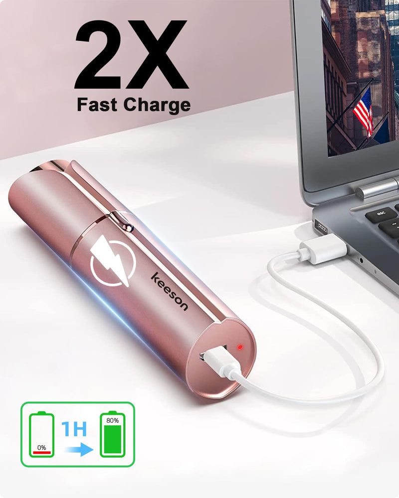 [Australia] - Facial Hair Removal for Women, 360° Floating 2X Powerful Painless Facial Hair Remover, Lipstick-Sized, USB Rechargeable, Face Razors Shaver for Women Upper Lip,Chin,Peach Fuzz,Mustache (Pink) Pink 