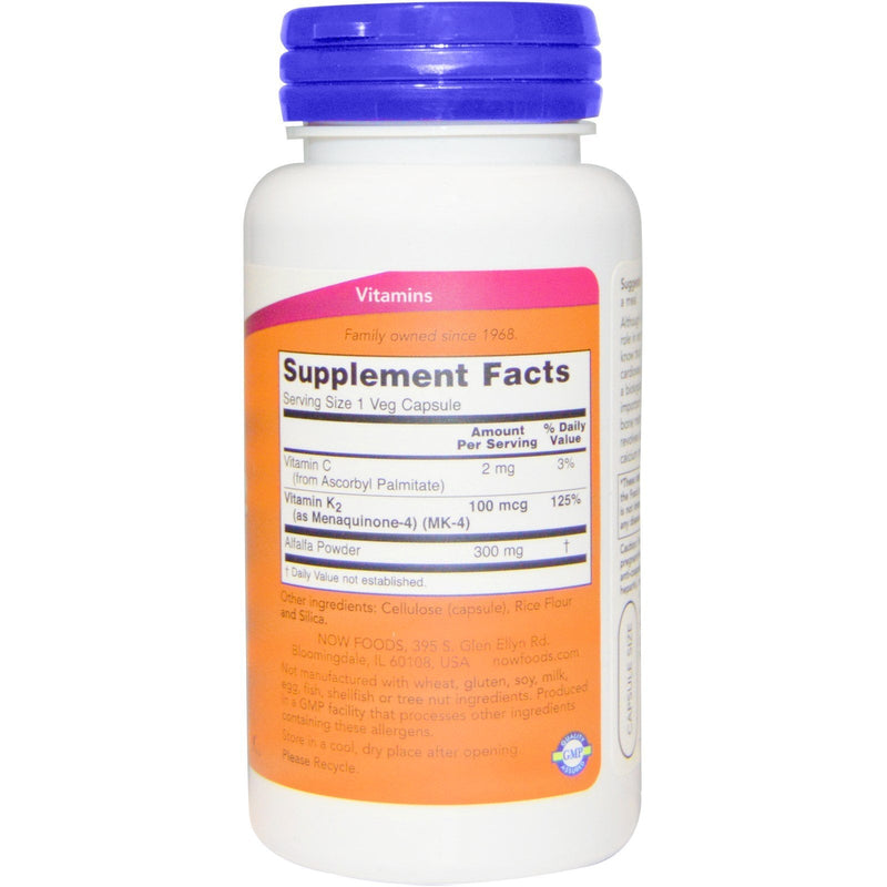 [Australia] - NOW Foods Vitamin K-2,100mcg, 100 caps (Pack of 2) 