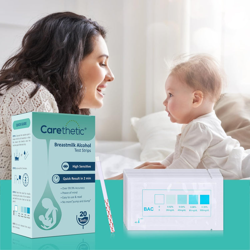 [Australia] - Breastmilk Alcohol Test Strips, Quick & Highly Sensitive Alcohol Detection with Accurate Results at Home - Individually Sealed Pack, Results in 2 Min (20-Pack) 