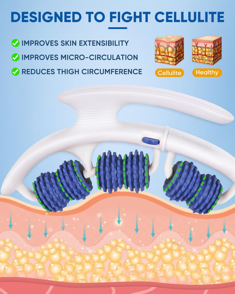 [Australia] - ONUEMP Cellulite Massage Tool, Lymphatic Drainage Cellulite Remover for Legs, Muscle Roller Fascia Massage - Body Sculpting, Lipedema Massagers, Celulitis Reduccion, Deep Tissue Pain Relief, Blue 