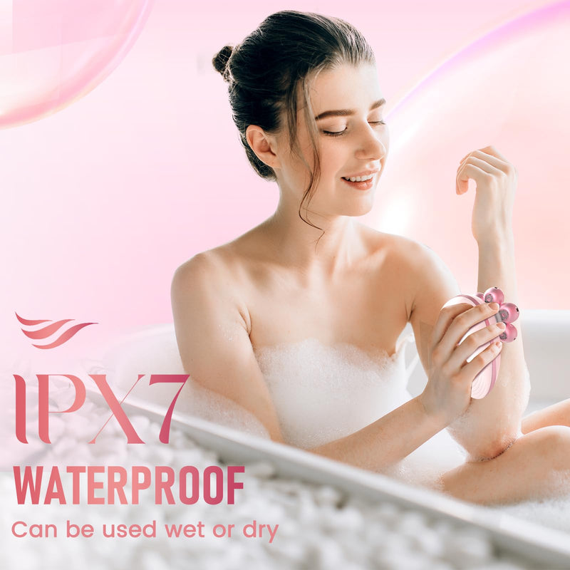[Australia] - Electric Razors for Women, 7D Rotary Shaver for Legs Bikini Rechargeable, Wet/Dry Hair Removal Kit for Whole Body, Cordless Lady Trimmer Groomer, Wider Shaving Surface, Pink 6900 