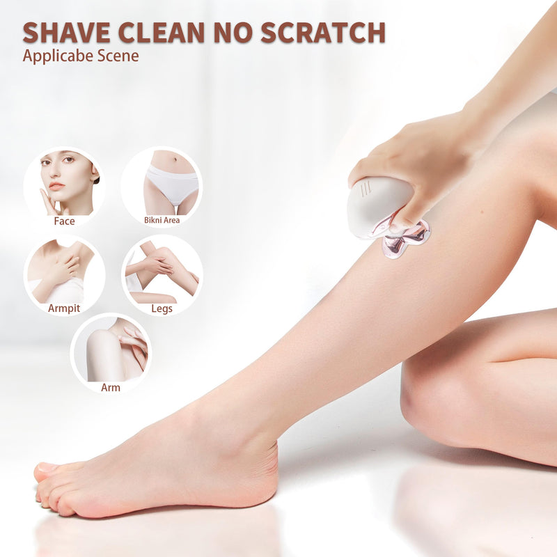 Women's Electric Shaver Replacement Heads, Face & Body Razors, White