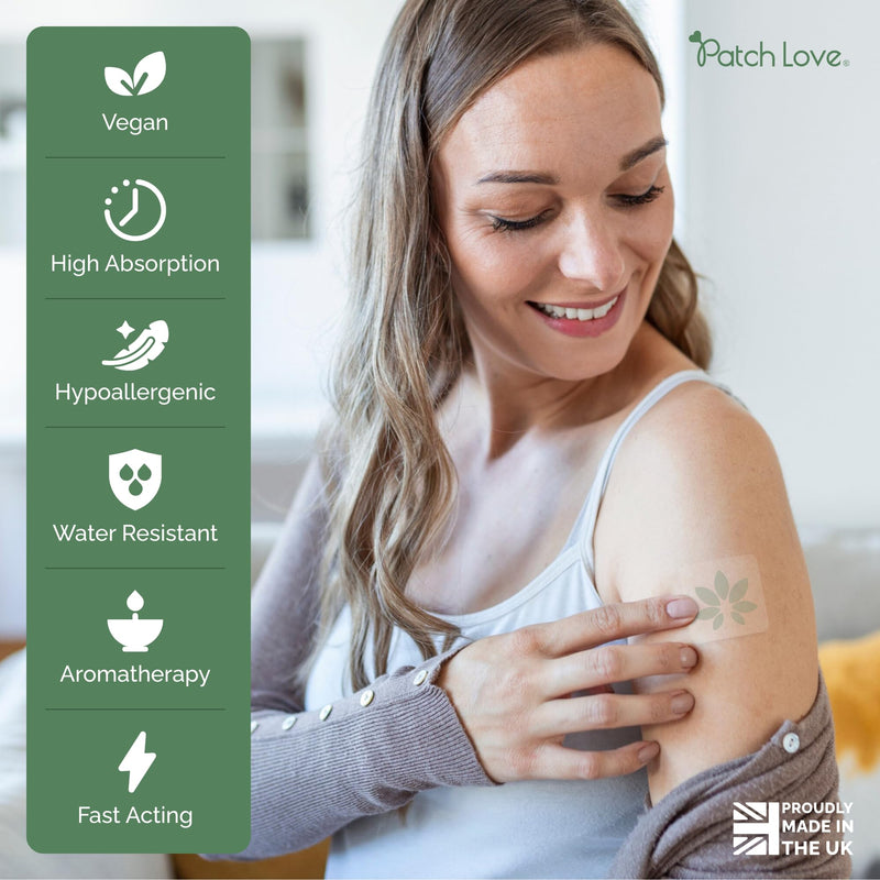 “The Daily Fix” CBD Patch - with OptiVie™ CBD Isolate 300mg, Bergamot Aromatherapy - Relaxation & Recovery Support - 15 Patches (20mg Each) - Vegan