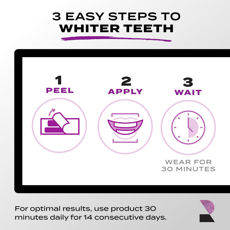 Rembrandt Teeth Whitening Strips, Gentle White, Sensitive Teeth Whitening, Gently Remove Tough Stains, Enamel-Safe, 28 Whitening Strips (14 Treatments)