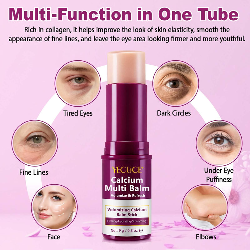 Calcium Volume Multi Balm, 3 Pack Calcium Multi Balm Stick, Wrinkle Core Stick, Collagen Moisturing, Firming Skin for for Eyes, Face, Neck, 0.6 Oz