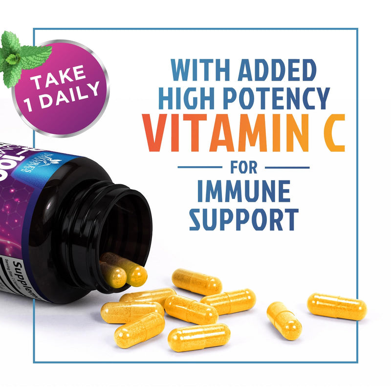 B Complex Vitamins Capsules - Super Complete B-100 Complex with Vitamin B12 B6 C Biotin Folate & Folic Acid for Immune & Energy Support - Supplement for Heart, Brain, & Nerve Support - 120 Capsules 120 Count (Pack of 1)