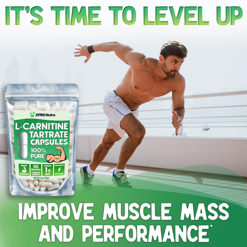[Australia] - XPRS Nutra L Carnitine Supplement - 360 Capsules of L Carnitine Tartrate - 6 Month Supply of L-Carnitine 500mg Capsules - 180 Servings of L-Carnitine 1000mg Capsules 