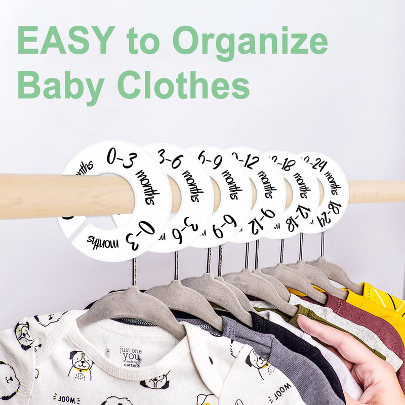 [Australia] - Pro Goleem Baby Closet Dividers Unisex Baby Closet Organizer for Nursery Baby Clothes Size Age Dividers Fits 1.5" Rod 6 PCS A White 