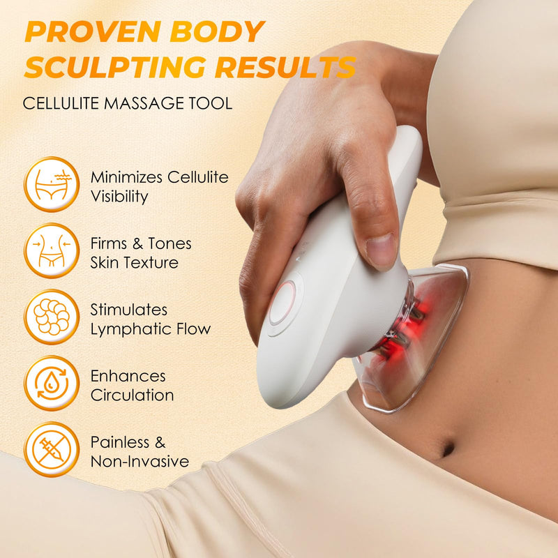 3-in-1 Cellulite Massage - Body Sculpting Machine Home Use Cupping Therapy Tool for Belly, Arms, Legs, Waist - 2 Modes Portable Skin Tightening Device -1Pack