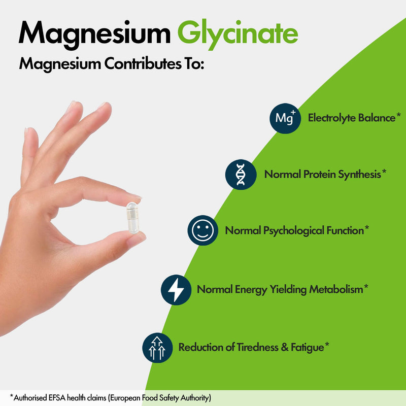 Magnesium Glycinate by Your Supplements | UK Made | True Unblended Bisglycinate | 180 High Absorption Capsules | Suitable for Vegetarians & Vegans 180 count (Pack of 1)
