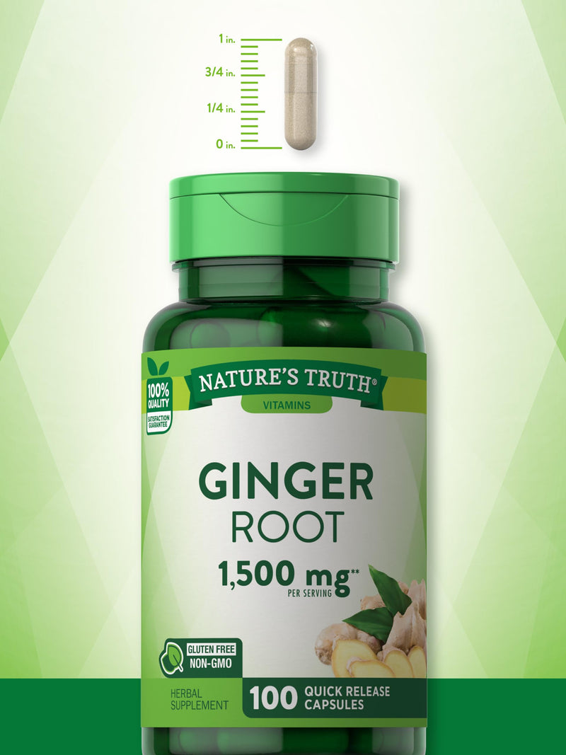 [Australia] - Nature's Truth Ginger Root Capsules | 1,500mg | 100 Count | Non-GMO and Gluten Free Supplement | from Ginger Root Extract 